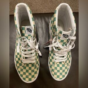 Vans Sk8-Hi Light Green checkerboards